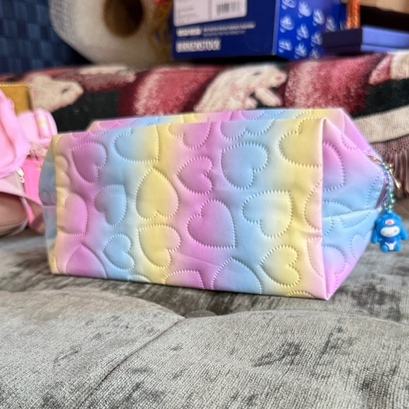 Handbags - Pastel Heart Quilted Cosmetic Bag